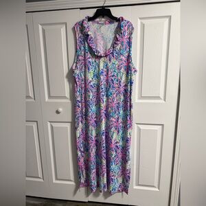 Lulu-B Pink and Blue Floral Maxi Dress